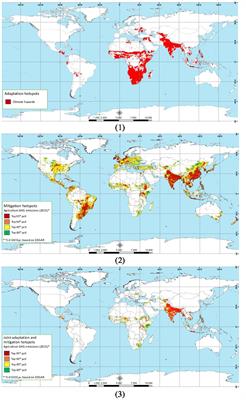 Global hotspots of climate change adaptation and mitigation in agriculture